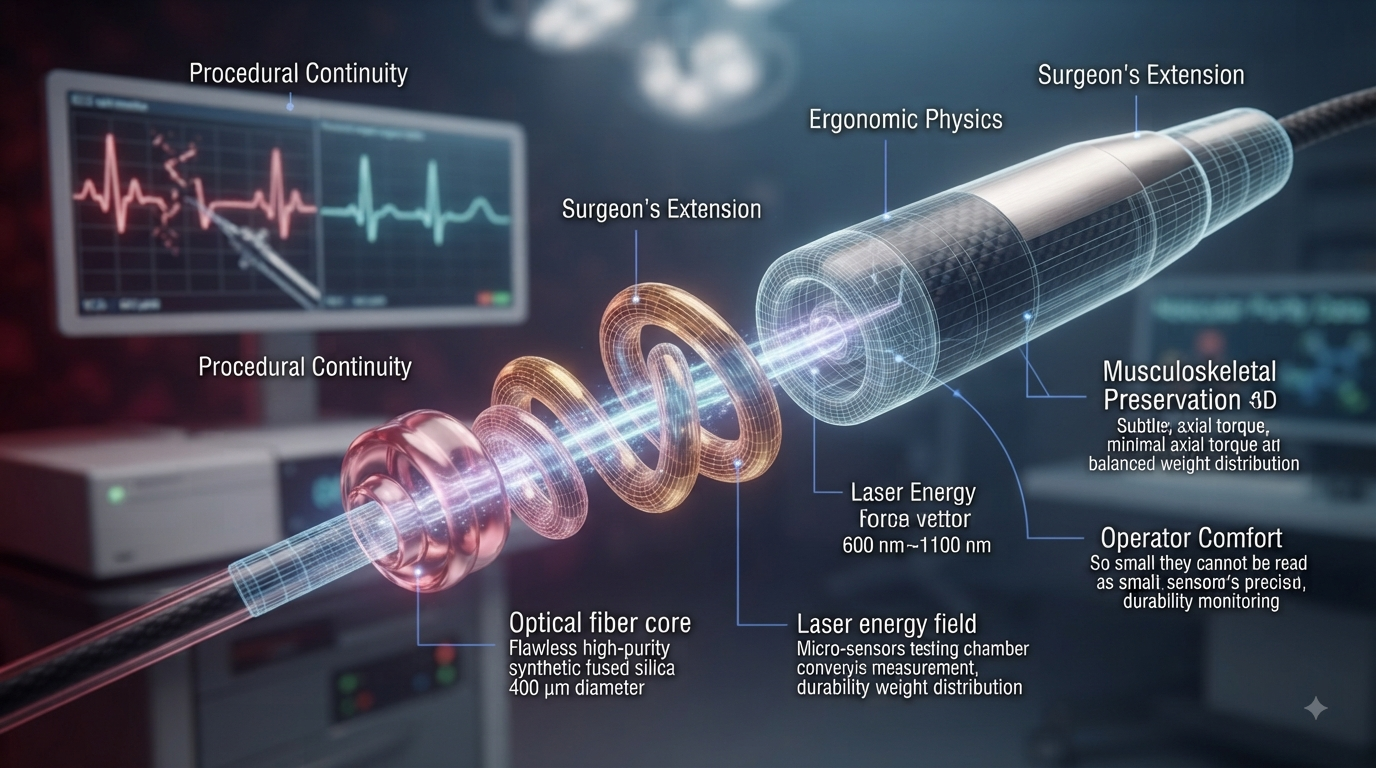 The Surgeon’s Extension: Ergonomic Physics, Musculoskeletal Preservation, and Workflow Continuity in Laser Suites
