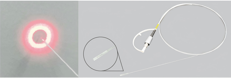 Ring unmarked radial fiber laser for EVLA surgery with standard SMA905 connector and high transmittance